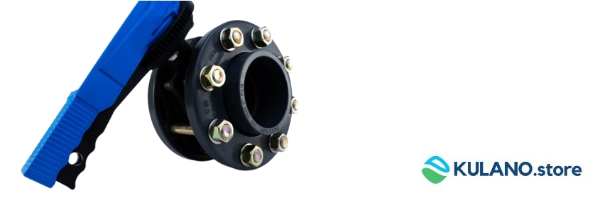 PVC Absperrklappe mit Losflansch und Bundbuchse